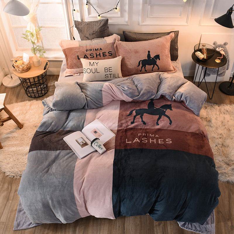 Colorful Cartoon Bed Sheet Quilt Cover for 1.8m Mattress - Happy Time, Fox, Shadow Hunter, and More