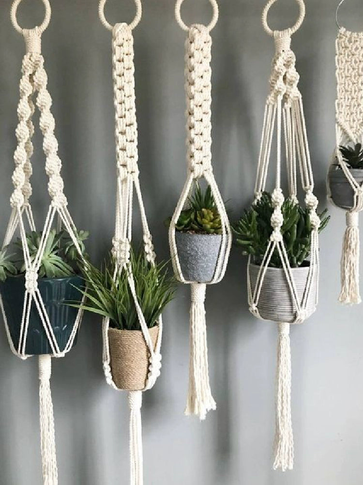 Instagram Nordic Style Indian Style Wall Hanging Decorative Cotton String Straw Rope Woven Cradle and Flower Pot Hang Rope