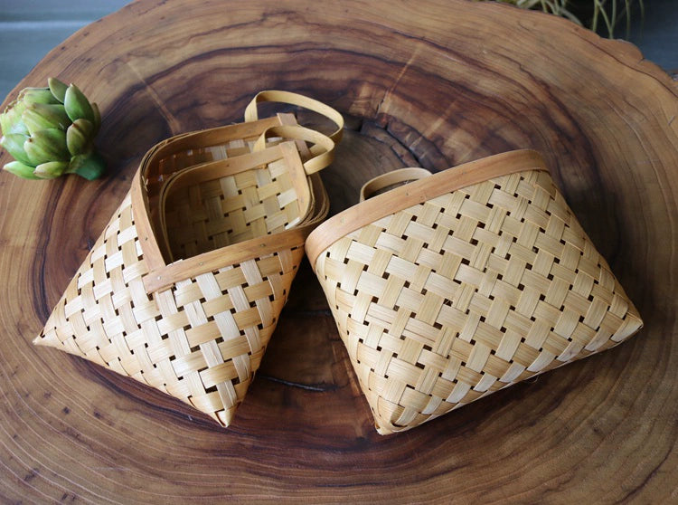 Bamboo Woven Wall Hanging Flower Basket