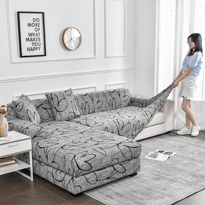 FamilyHomeDecor™ Flower Printed Spandex Sofa Protector