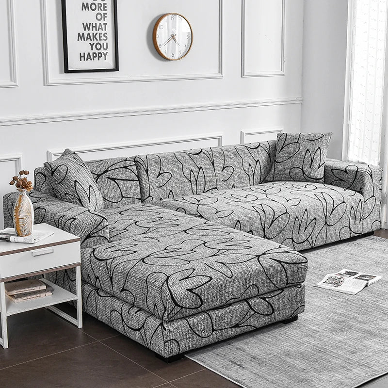 FamilyHomeDecor™ Flower Printed Spandex Sofa Protector