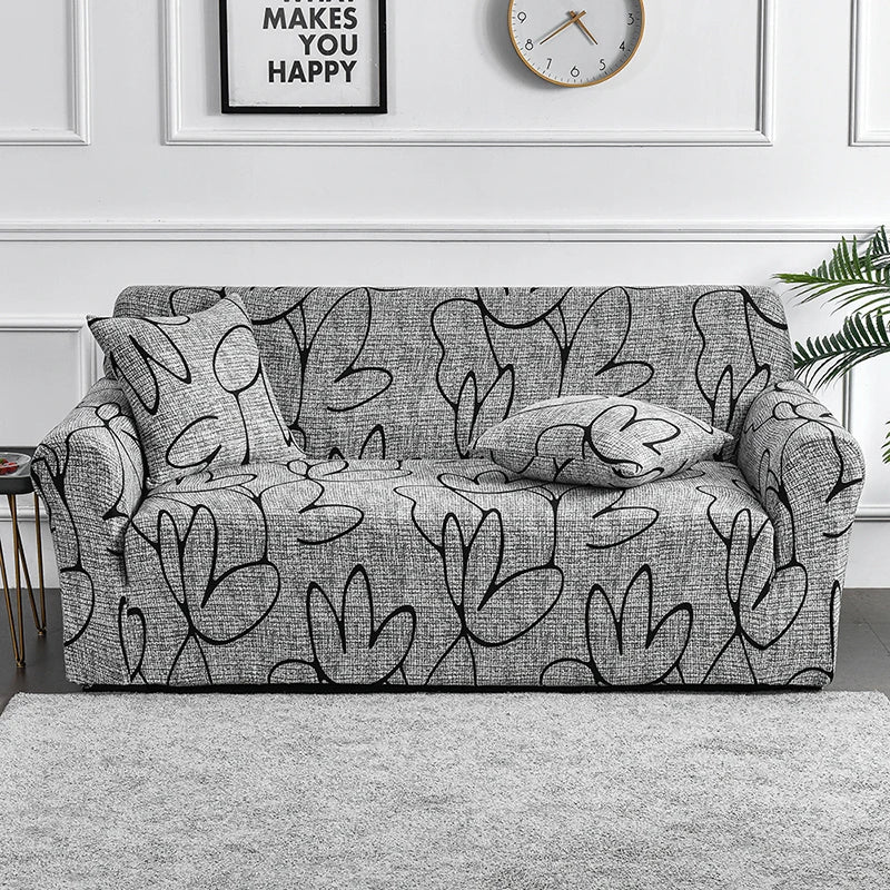 FamilyHomeDecor™ Flower Printed Spandex Sofa Protector