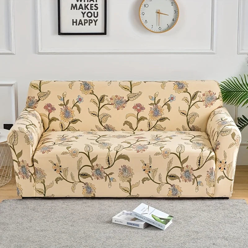 FamilyHomeDecor™ Flower Printed Spandex Sofa Protector