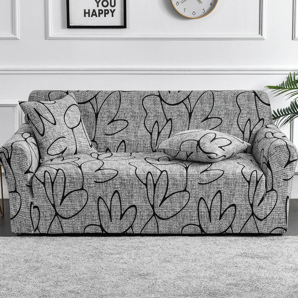 FamilyHomeDecor™ Flower Printed Spandex Sofa Protector