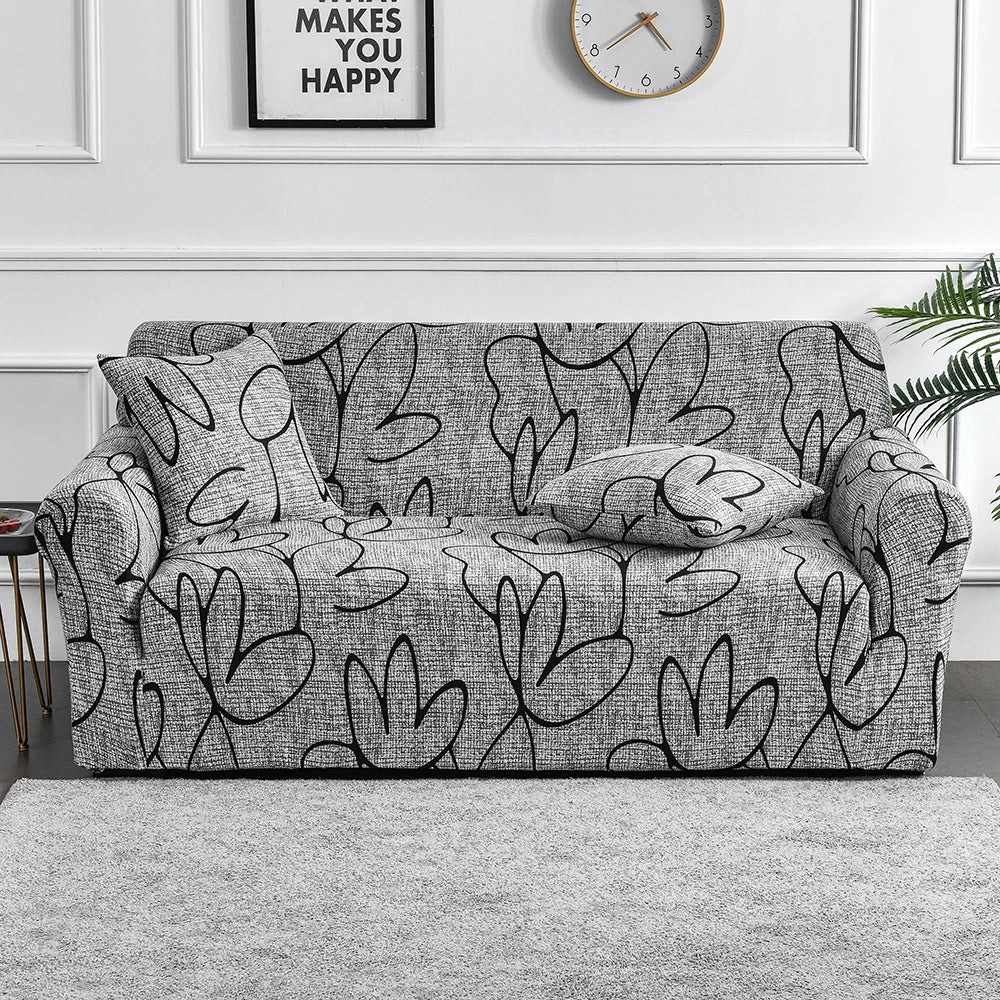 FamilyHomeDecor™ Flower Printed Spandex Sofa Protector