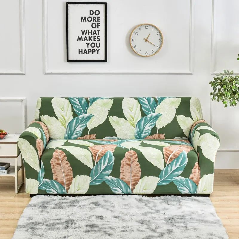 FamilyHomeDecor™ Flower Printed Spandex Sofa Protector