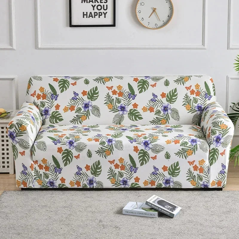 FamilyHomeDecor™ Flower Printed Spandex Sofa Protector