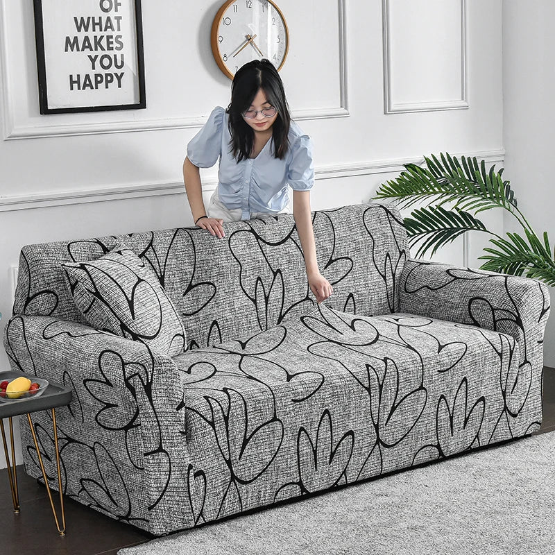 FamilyHomeDecor™ Flower Printed Spandex Sofa Protector