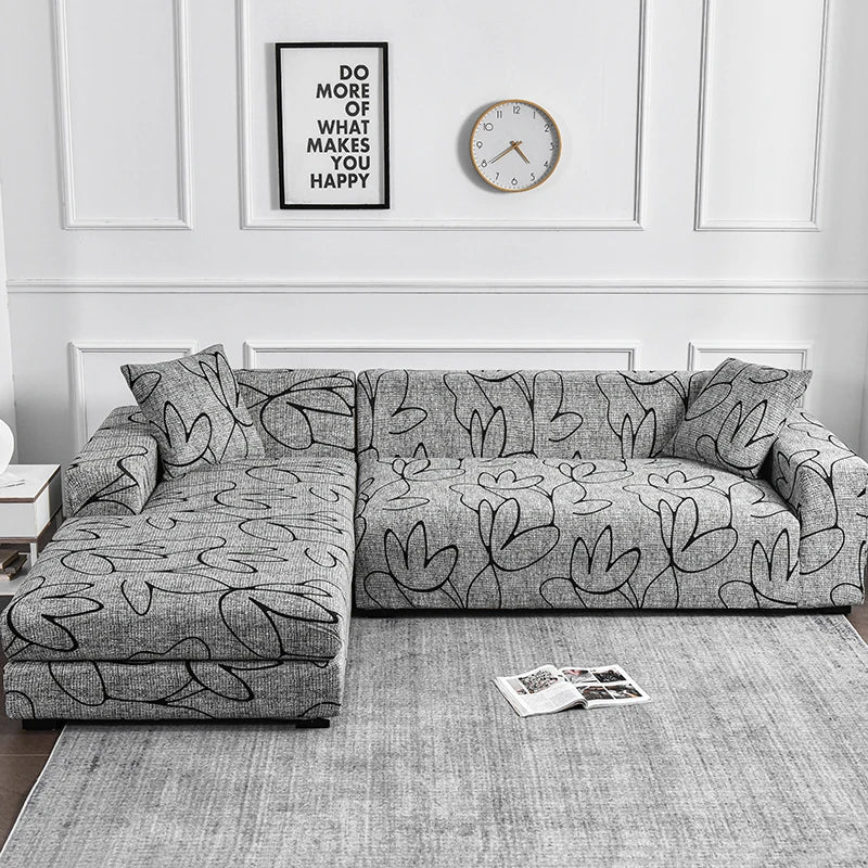 FamilyHomeDecor™ Flower Printed Spandex Sofa Protector