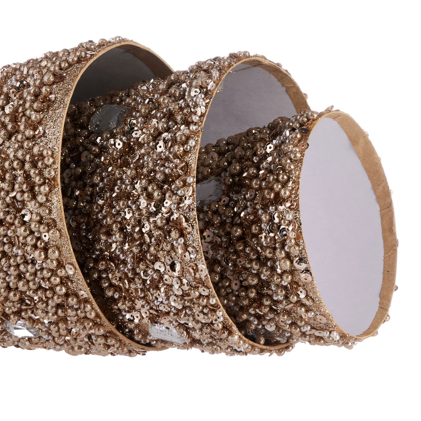 Pier 1 Gold Sparkle Beaded Set of 3 Cones