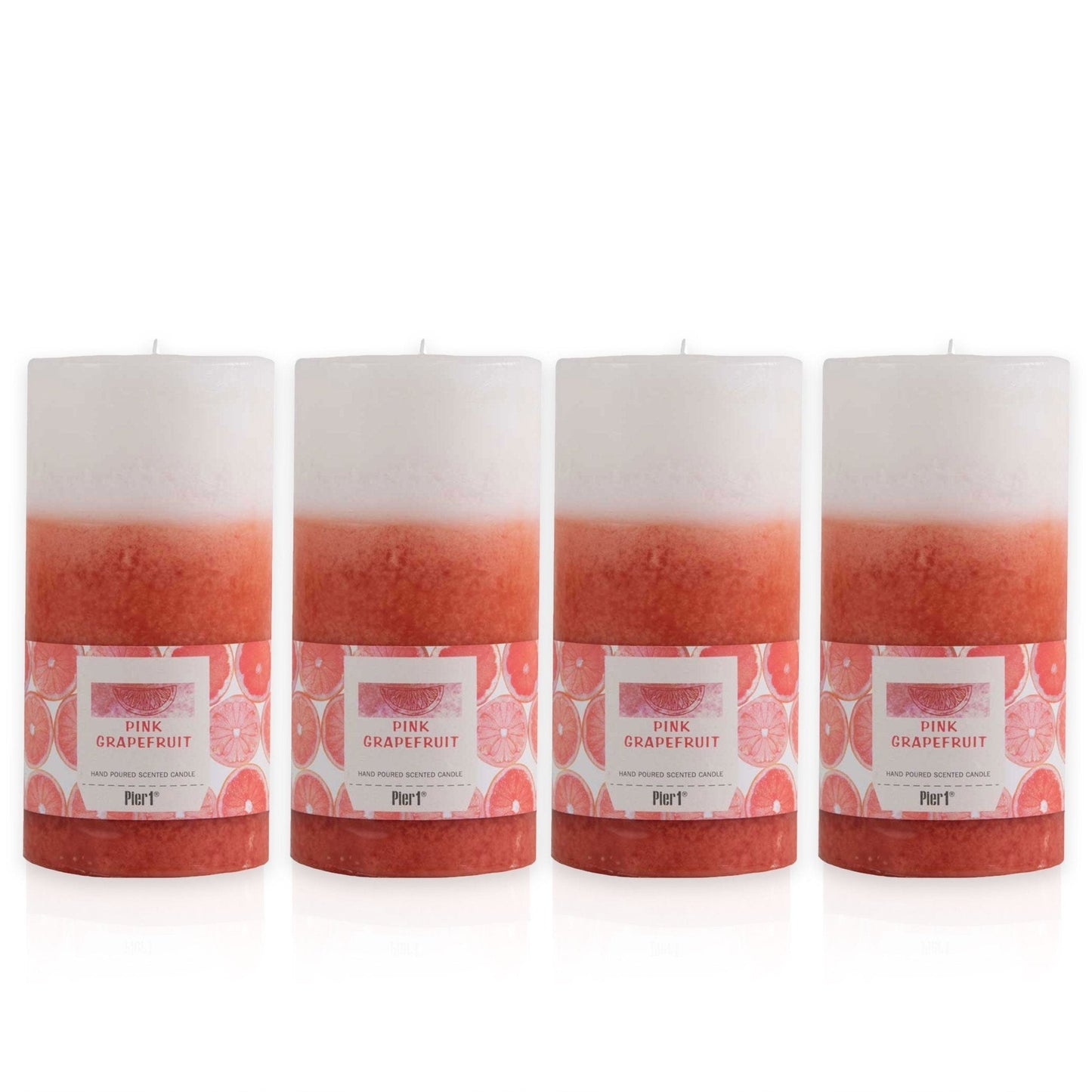 Pier 1 Pink Champagne 3x6 Layered Set of 4 Pillar Candles - Pier 1