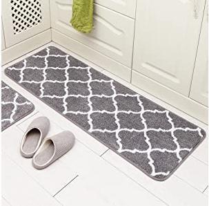 Flowers Pattern Hand-woven Kitchen Floor Mats for Oil-proof Foot