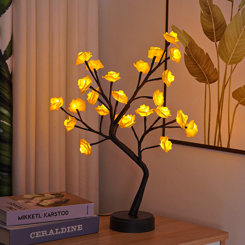FamilyHomeDecor™ Rose Flower Tree Table Lamp Decoration USB Operated