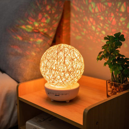 Rechargeable Rattan Ball Dimmable Table Lamp