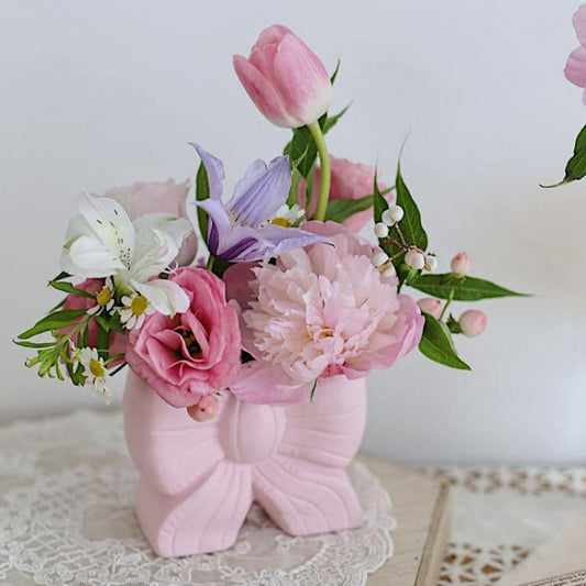 Simple Creative Gift Bow Ceramic Planting Flower Pot