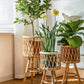 Na Flower House Nordic Instagram Style Living Room Plant Bamboo Weaved Flower Basket Decoration Monstera Deliciosa Rattan Woven Flowerpot Balcony Flower Stand