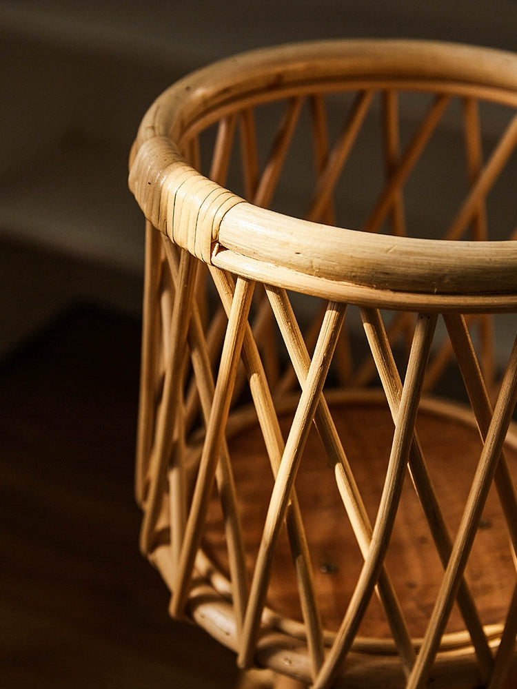 Na Flower House Nordic Instagram Style Living Room Plant Bamboo Weaved Flower Basket Decoration Monstera Deliciosa Rattan Woven Flowerpot Balcony Flower Stand