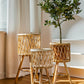 Na Flower House Nordic Instagram Style Living Room Plant Bamboo Weaved Flower Basket Decoration Monstera Deliciosa Rattan Woven Flowerpot Balcony Flower Stand