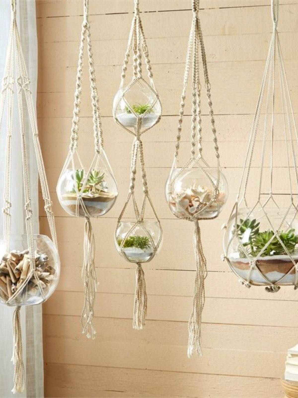 Instagram Nordic Style Indian Style Wall Hanging Decorative Cotton String Straw Rope Woven Cradle and Flower Pot Hang Rope