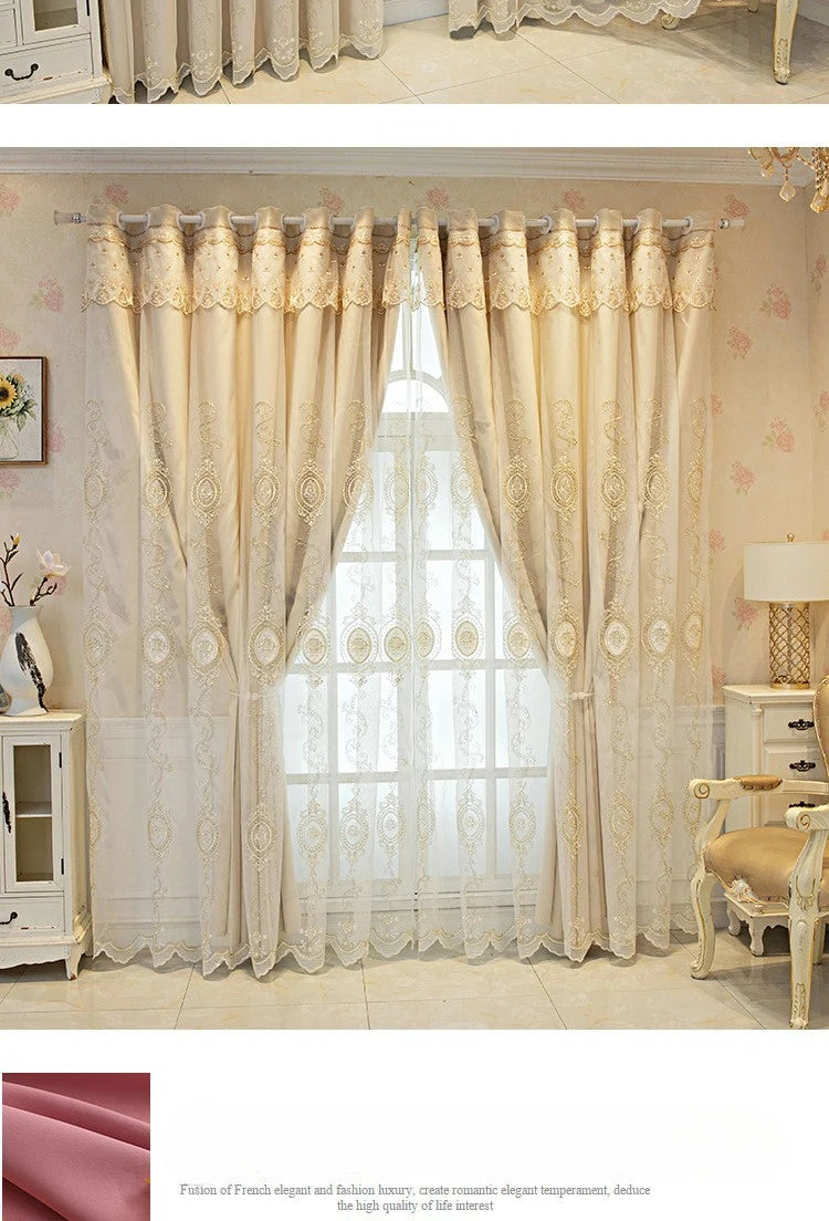 FamilyHomeDecor™ Luxury Double-layer Custom Embroidery Curtains
