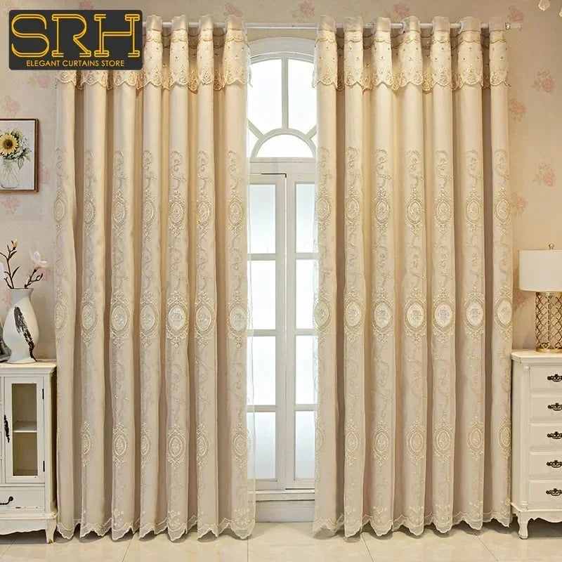 FamilyHomeDecor™ Luxury Double-layer Custom Embroidery Curtains