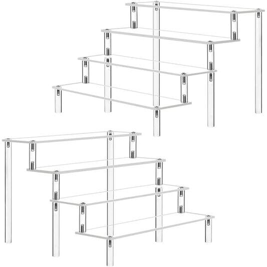 1-5 Tier Acrylic Clear Display Stand for Perfume, Cupcake, Doll, Amiibo Funko POP Figures