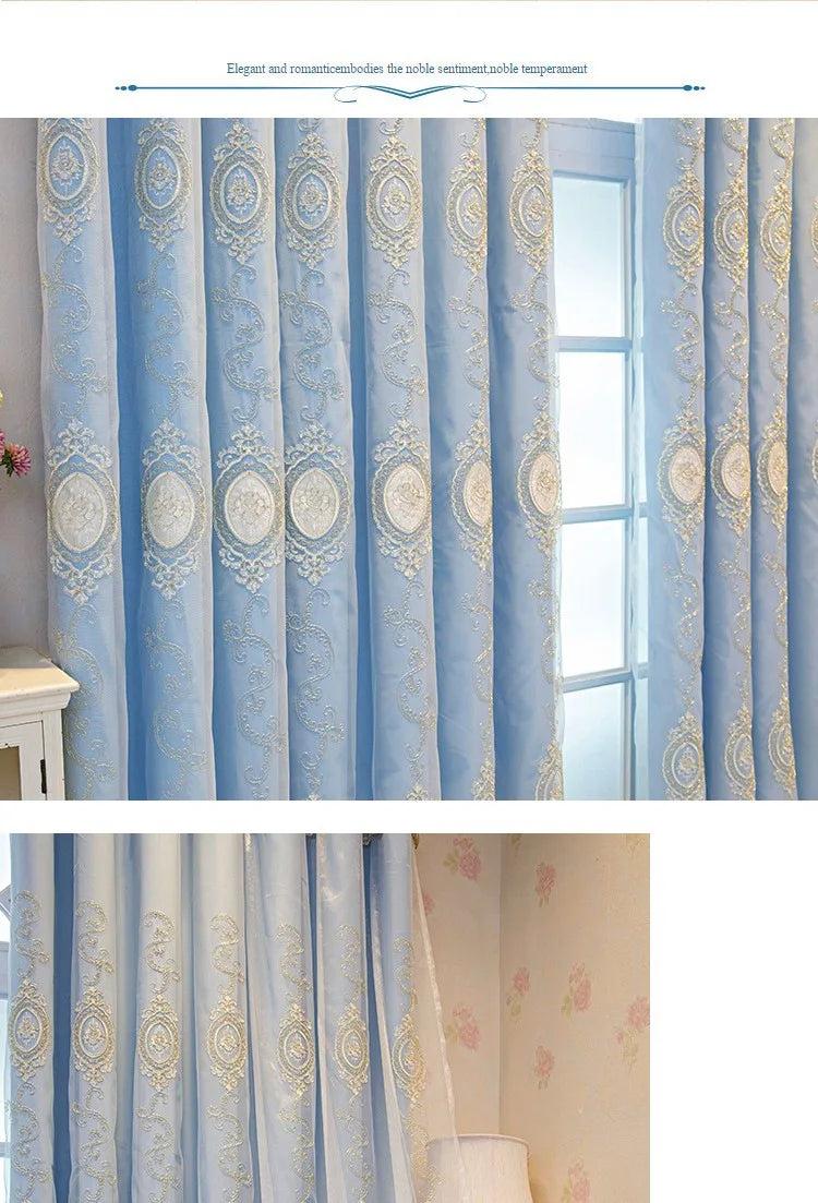 FamilyHomeDecor™ Luxury Double-layer Custom Embroidery Curtains