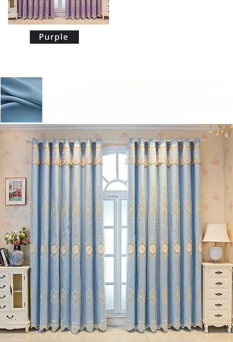 FamilyHomeDecor™ Luxury Double-layer Custom Embroidery Curtains