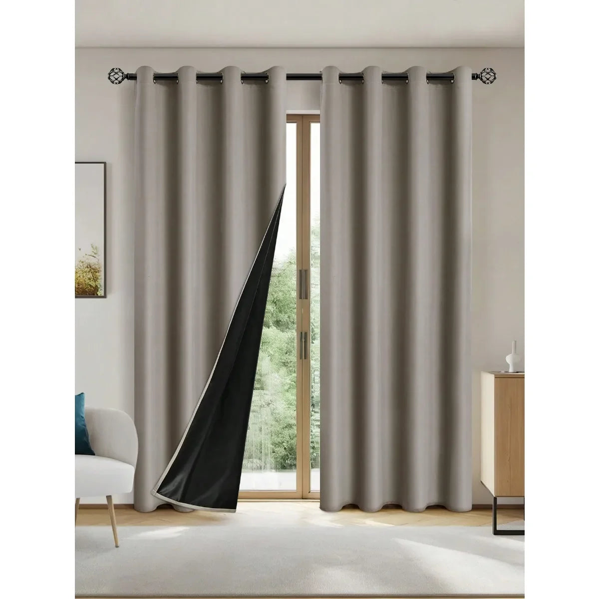 FamilyHomeDecor™ Easy Sliding Curtains Total Blackout