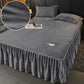 Premium Velvet Bed Skirt - Soft, Skin-Friendly Mattress Cover for Winter - No Pillowcase Included