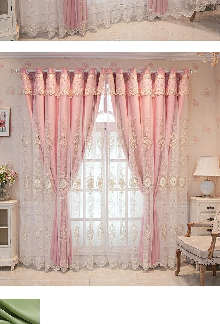 FamilyHomeDecor™ Luxury Double-layer Custom Embroidery Curtains