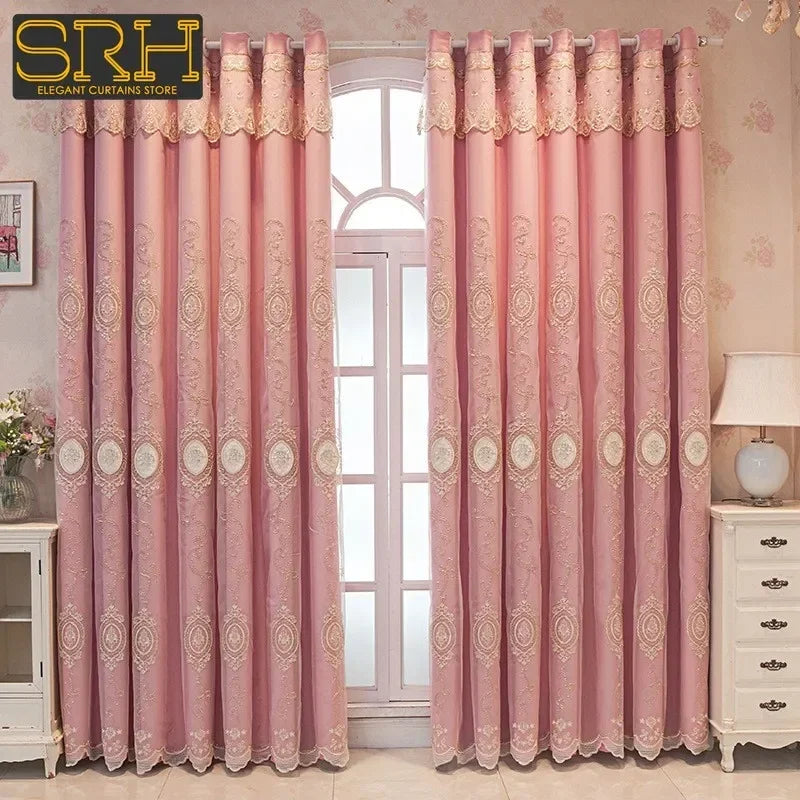 FamilyHomeDecor™ Luxury Double-layer Custom Embroidery Curtains