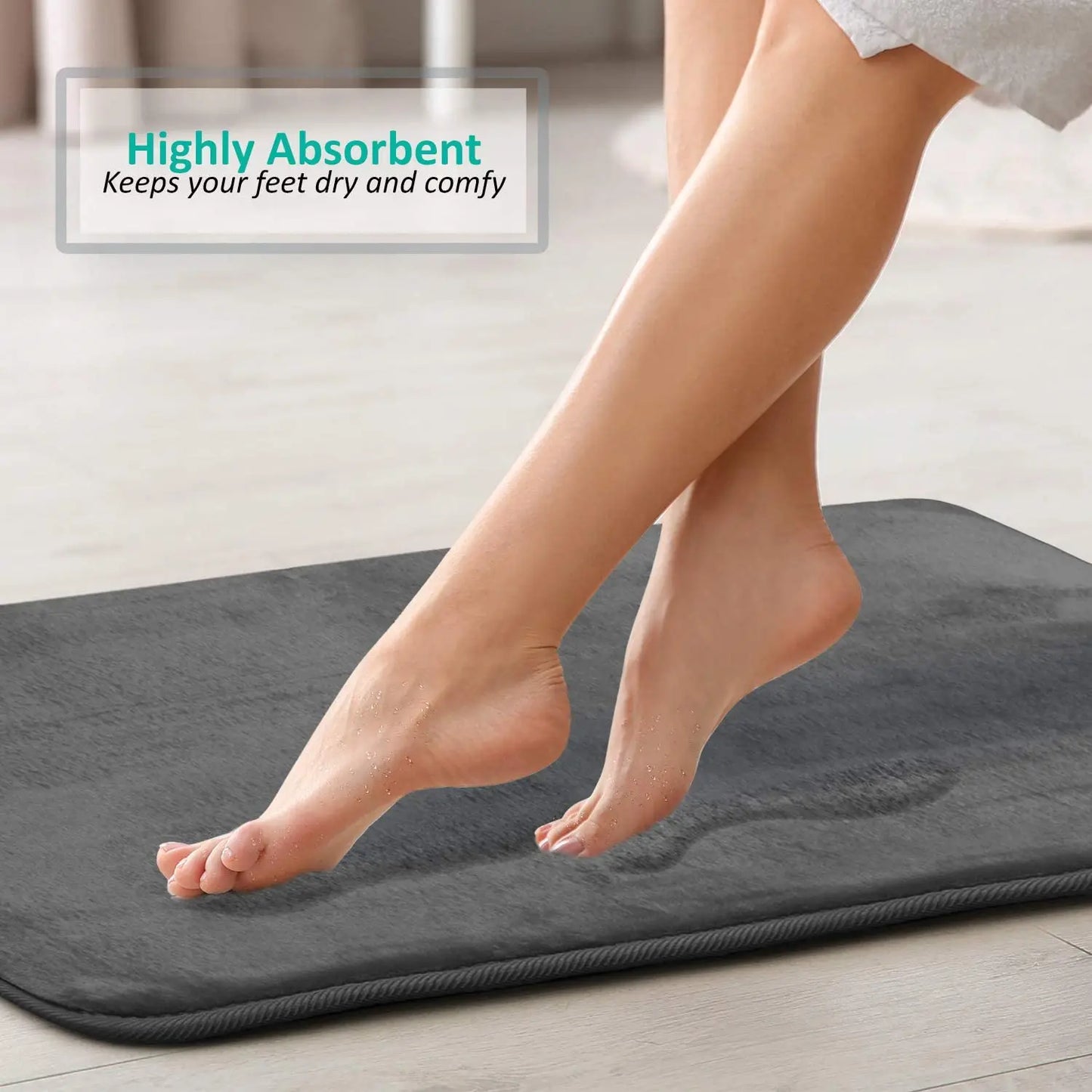FamilyHomeDecor™ 3PC Velvet Memory Foam Bathroom Rugs