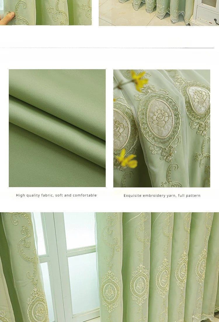 FamilyHomeDecor™ Luxury Double-layer Custom Embroidery Curtains