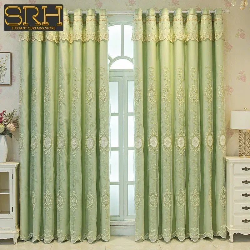 FamilyHomeDecor™ Luxury Double-layer Custom Embroidery Curtains
