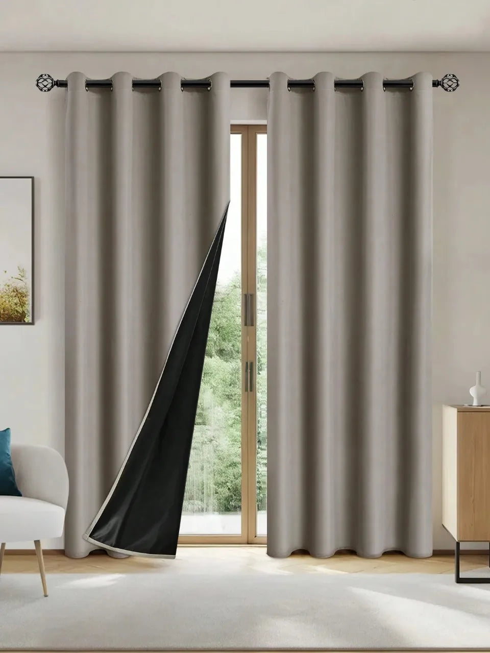 FamilyHomeDecor™ Easy Sliding Curtains Total Blackout
