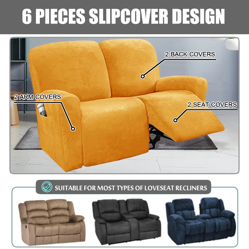 FamilyHomeDecor™ Recliner Elastic Velvet Sofa Slipcover