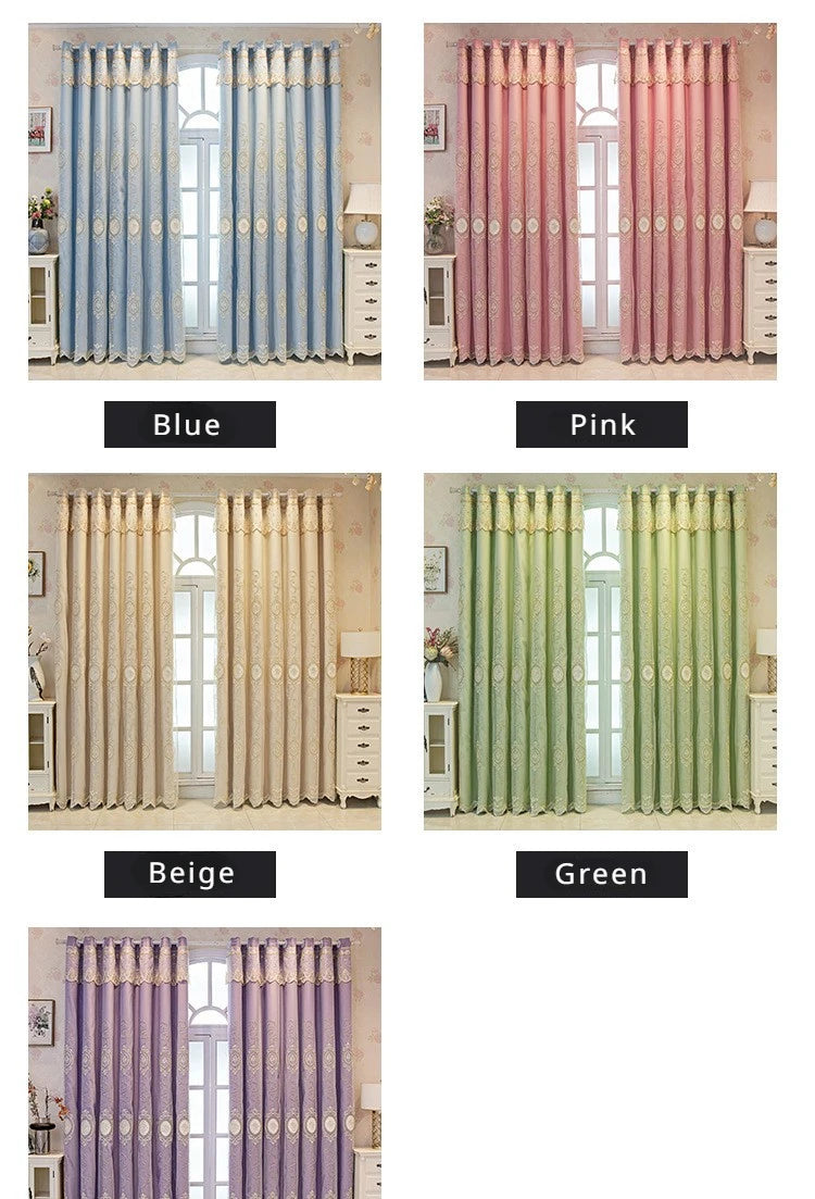 FamilyHomeDecor™ Luxury Double-layer Custom Embroidery Curtains
