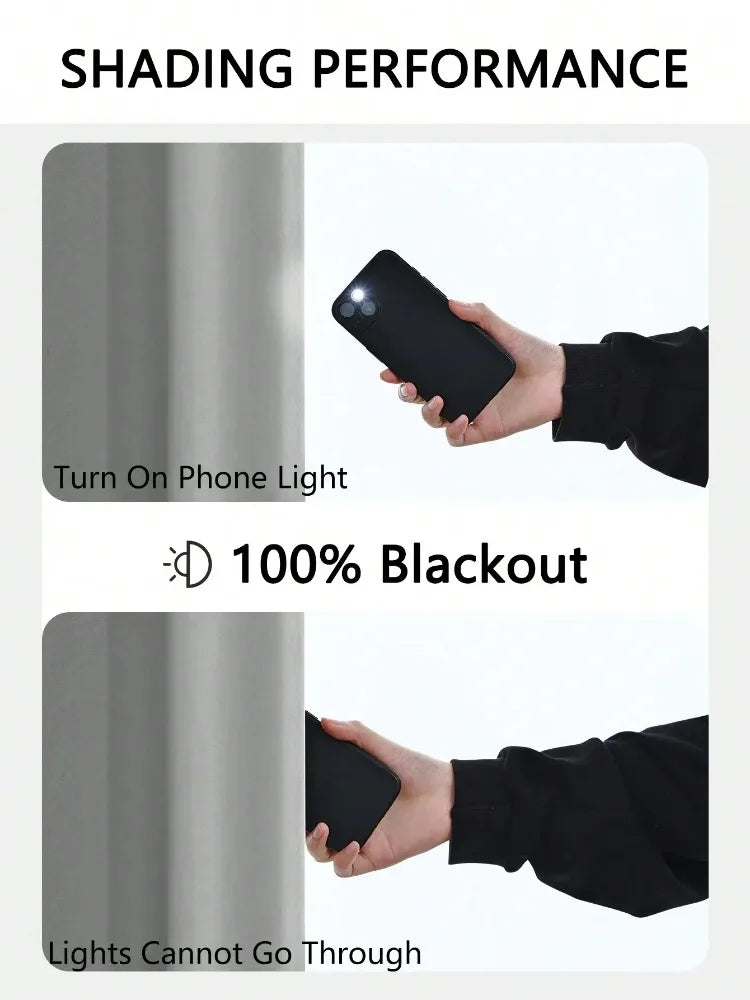 FamilyHomeDecor™ Easy Sliding Curtains Total Blackout