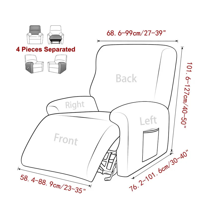 FamilyHomeDecor™ Recliner Elastic Velvet Sofa Slipcover