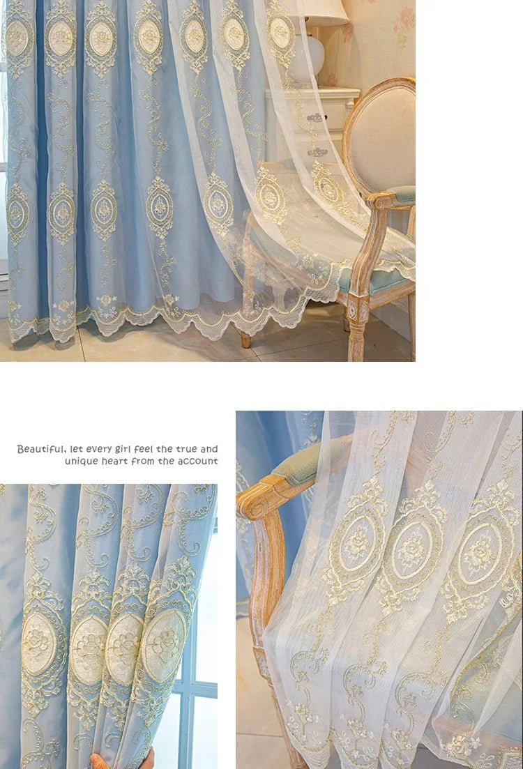 FamilyHomeDecor™ Luxury Double-layer Custom Embroidery Curtains