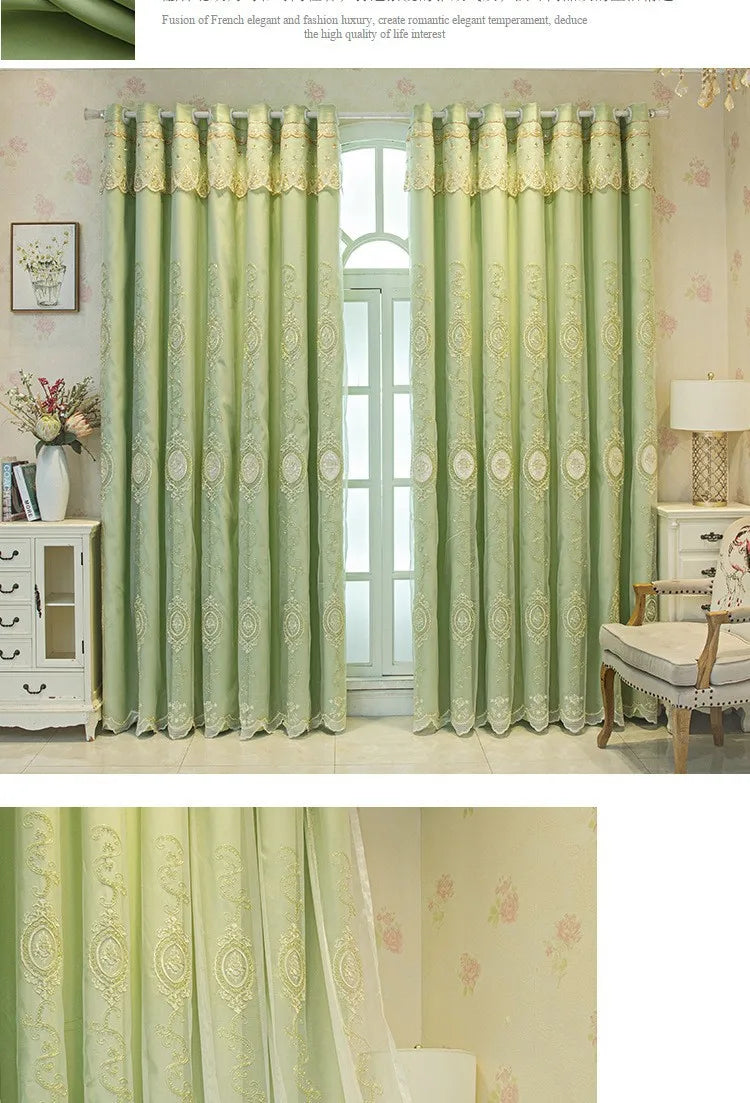 FamilyHomeDecor™ Luxury Double-layer Custom Embroidery Curtains
