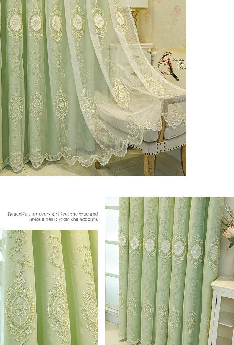 FamilyHomeDecor™ Luxury Double-layer Custom Embroidery Curtains