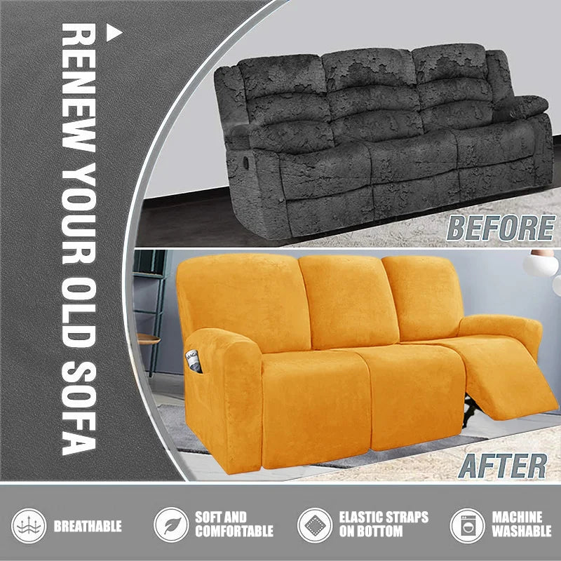 FamilyHomeDecor™ Recliner Elastic Velvet Sofa Slipcover