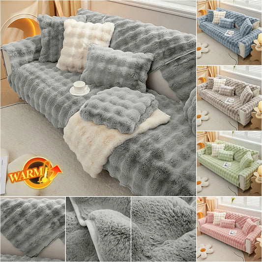 Thicken Rabbit Plush Universal Non-Slip Super Soft Couch Cushion