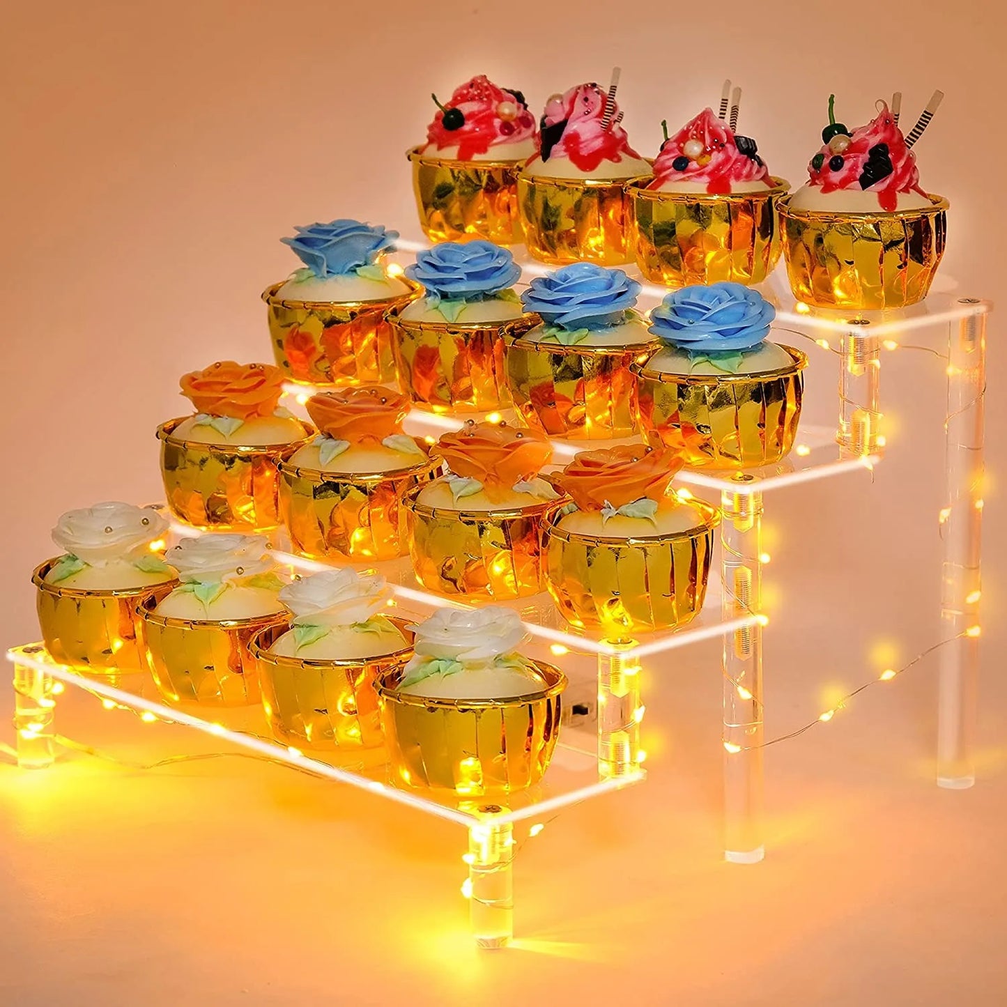 1-5 Tier Acrylic Clear Display Stand for Perfume, Cupcake, Doll, Amiibo Funko POP Figures