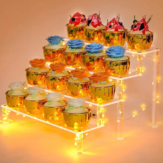 1-5 Tier Acrylic Clear Display Stand for Perfume, Cupcake, Doll, Amiibo Funko POP Figures