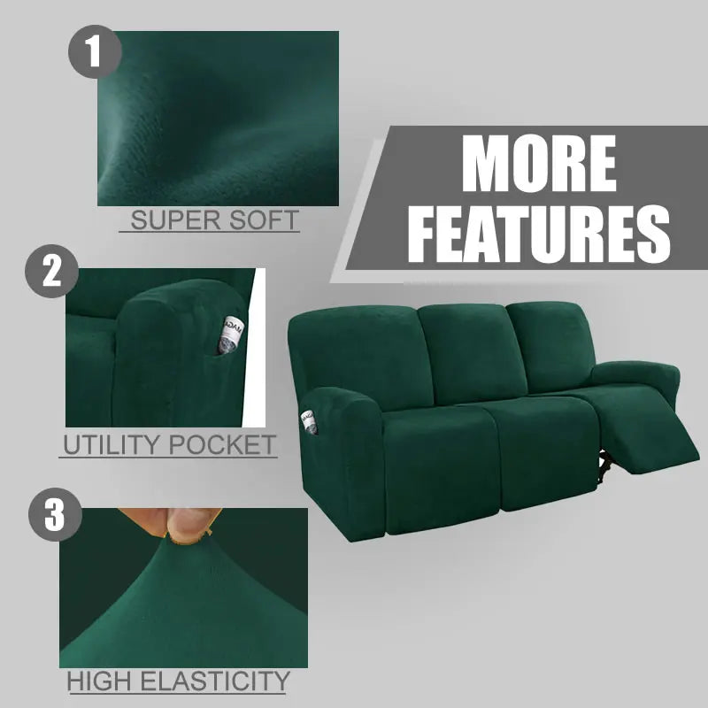 FamilyHomeDecor™ Recliner Elastic Velvet Sofa Slipcover