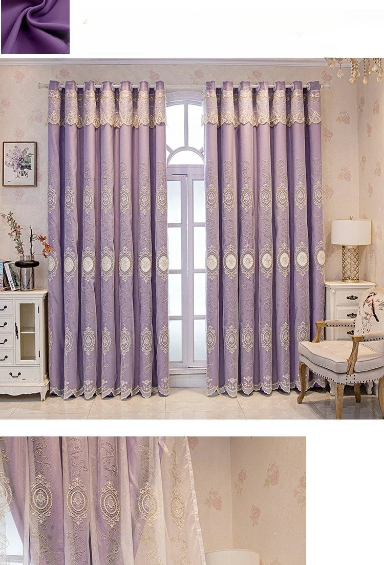 FamilyHomeDecor™ Luxury Double-layer Custom Embroidery Curtains