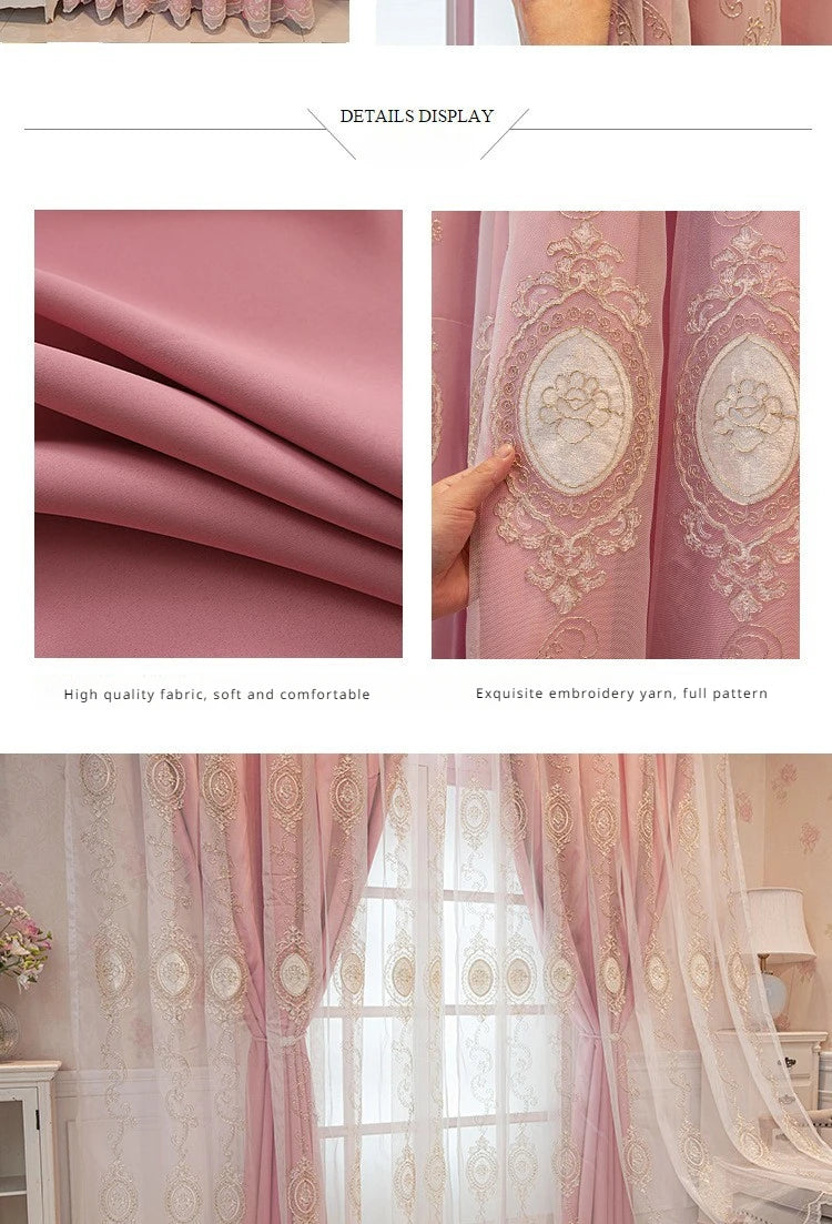 FamilyHomeDecor™ Luxury Double-layer Custom Embroidery Curtains